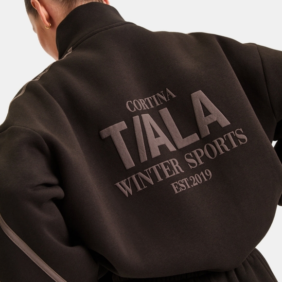 TALA Winter Sports Oversized Quarter Zip Sweatshirt - Americano (Size Medium) - Picture 3 of 3